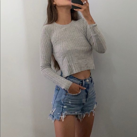 BABATON | ribbed cropped sweater